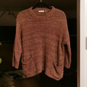 Slouchy Boho mid-sleeve Sweater